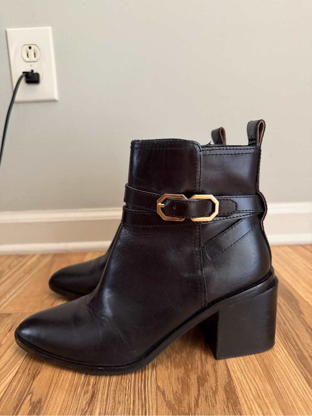 Louise et Cie Uzma Ankle Boots Leather Upper Black Size 8.5 M